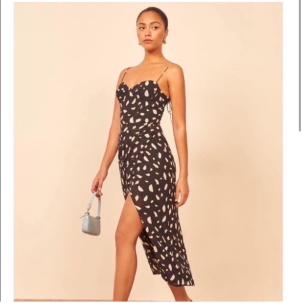 Reformation Printed Midi Dress Womens 0